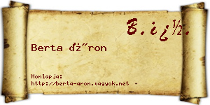 Berta Áron névjegykártya